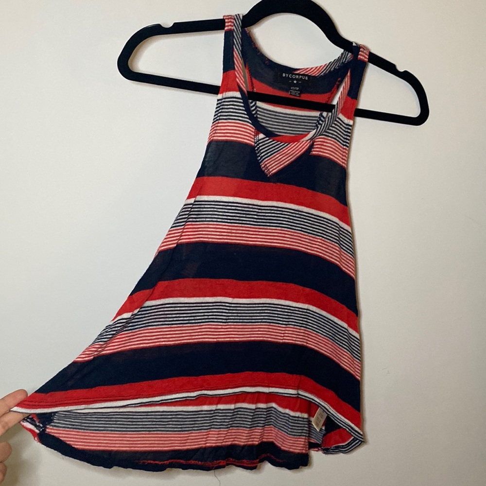 Stripey flowy racer-back